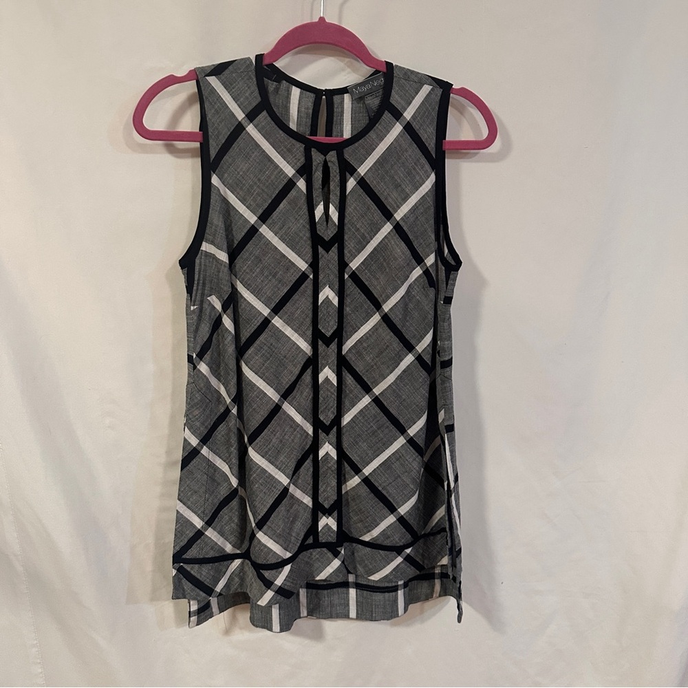 Maya Negri Size Small Tunic Black Plaid Made In Israel